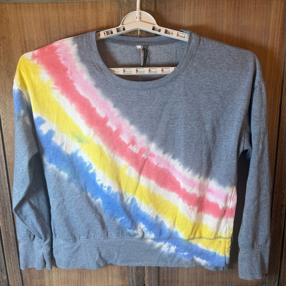 Kelyn Intimates XXL Gray Tie Dye Sweatshirt Rainbow Crewneck Pullover Top